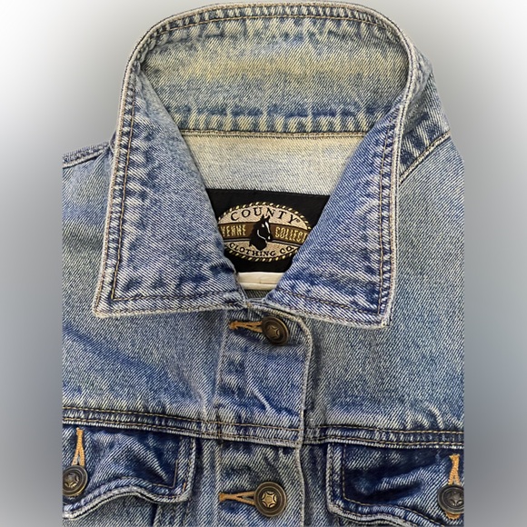 🤠 🧲CLASSIC & Vintage Western /Southwestern Denim Jean Jacket | Size Large / 10 - Picture 13 of 17